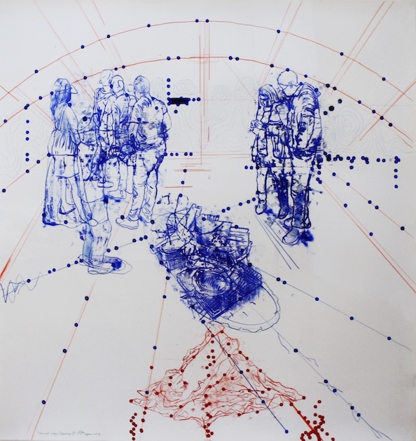'Atonal Group Cannareggio 1', Monotype series, 2014, oil and pencil on paper, 145 x 145 cm, framed