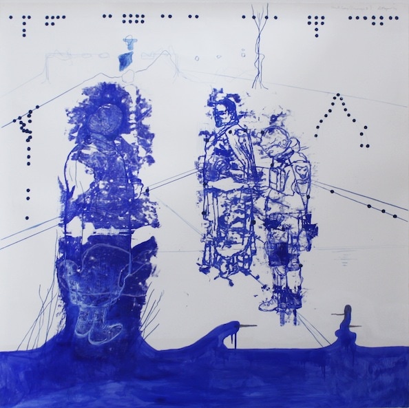 'Atonal Group Cannareggio 5', Monotype series, 2014, oil and pencil on paper, 145 x 145 cm, framed