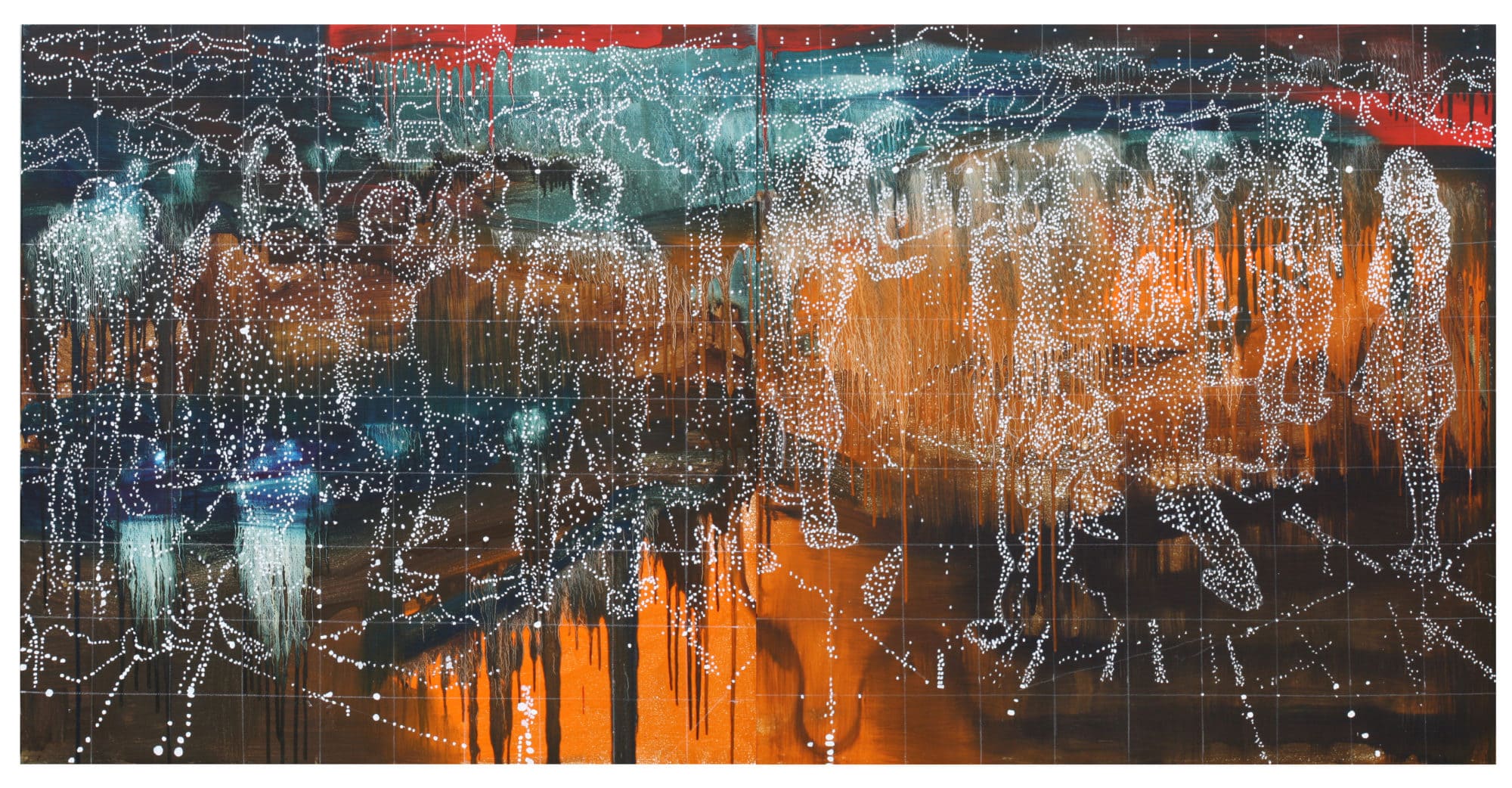 ‘The decade positions’, 2017, oil and acrylic on linen, 100 x 200 cm