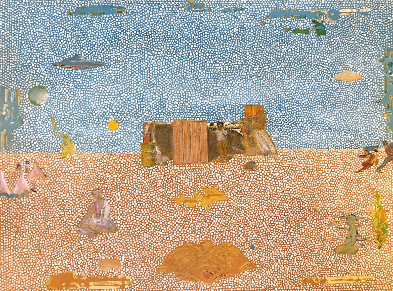 'Two Bob Jungarai', 2020, acrylic on canvas, 41 x 66 cm