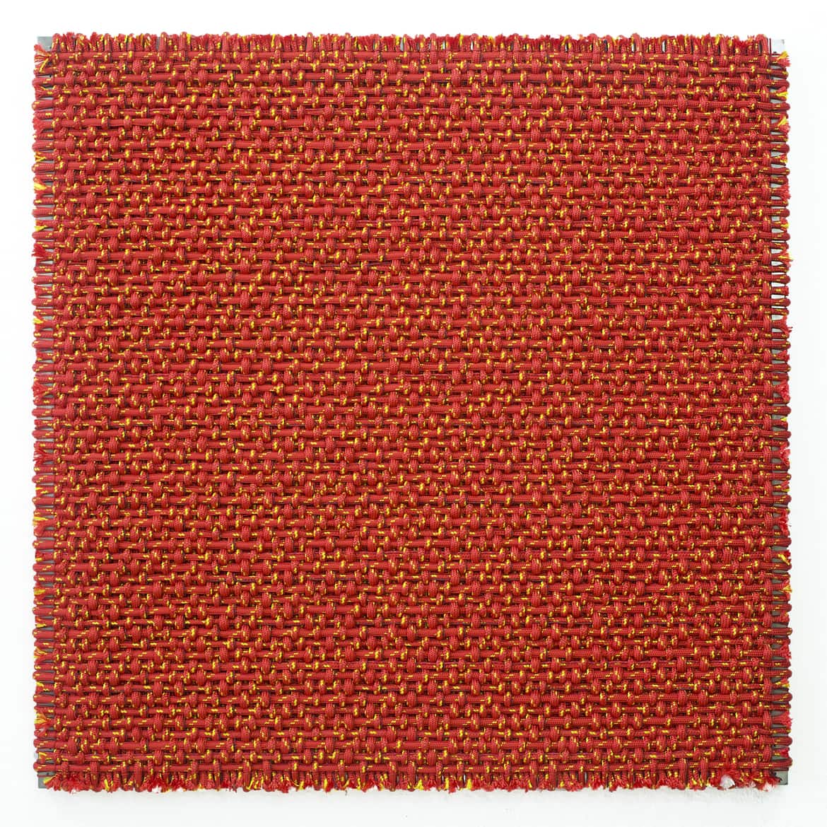 'Composition in Pink and Red', 2018, polyester and aluminium, 172 x 172 x 8cm