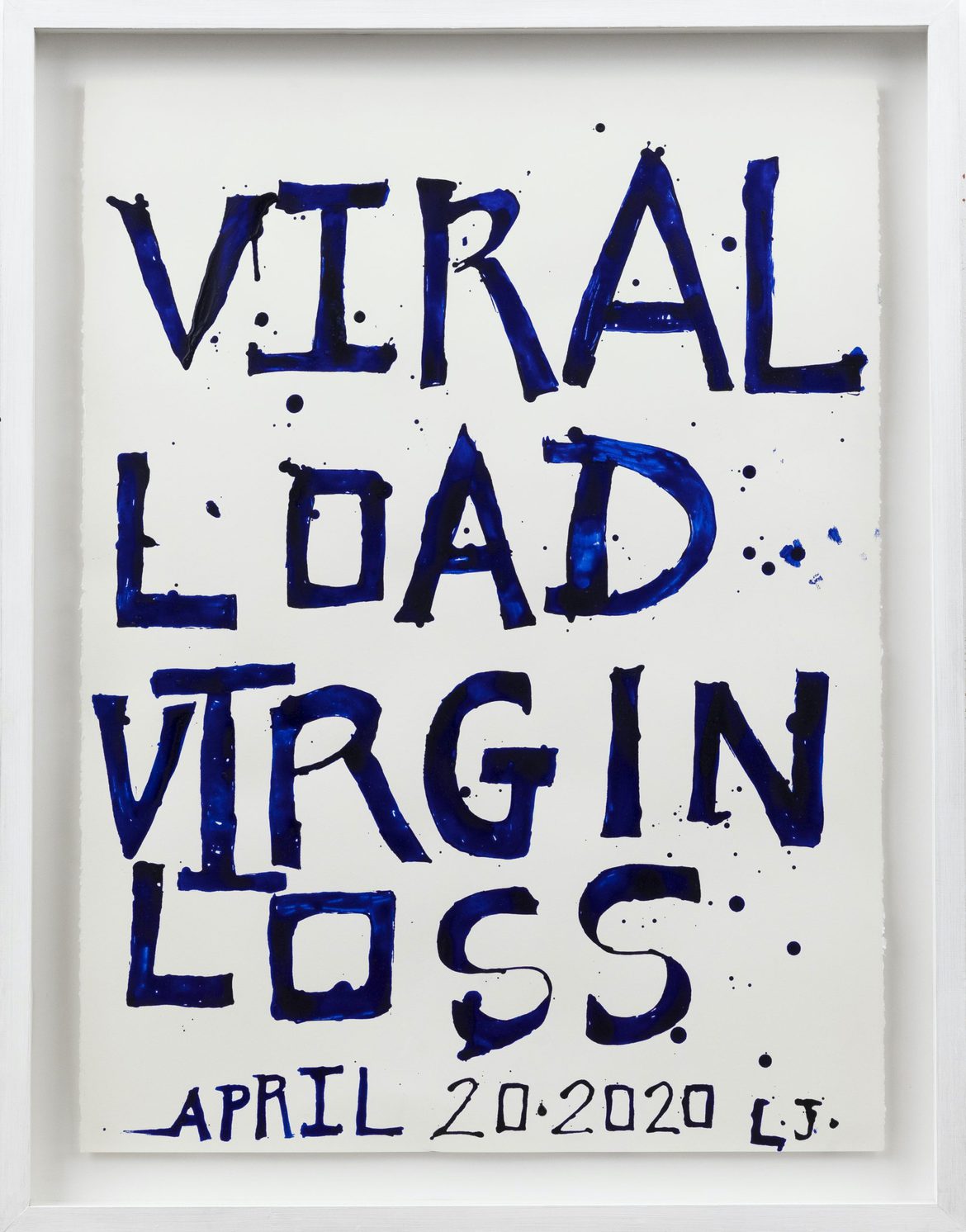 Viral Load Virgin Loss' 2020, ink on paper, framed, 56 x 76 cm