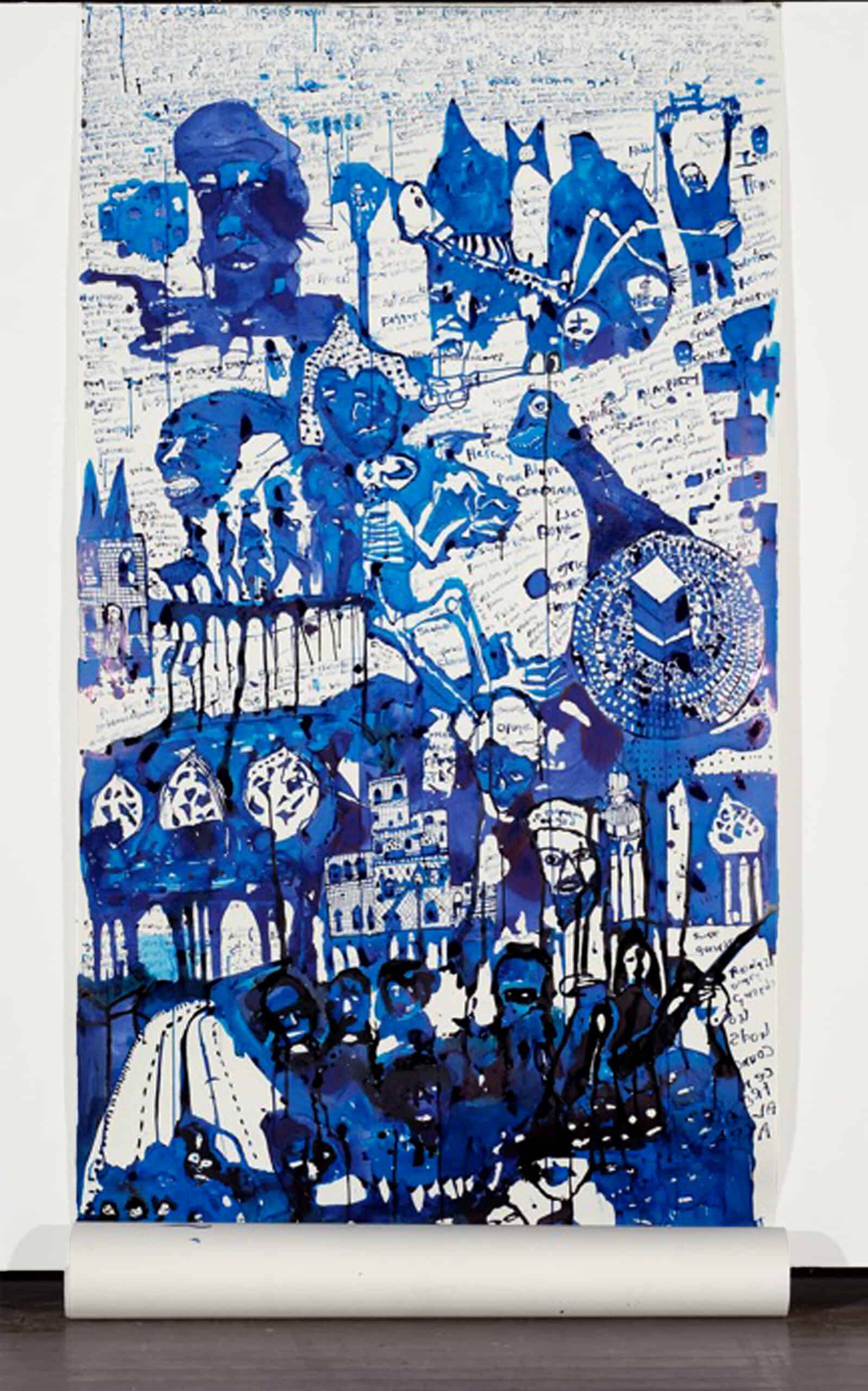 ‘Sacred News’, 2009, ink on paper, 250 x 130 cm