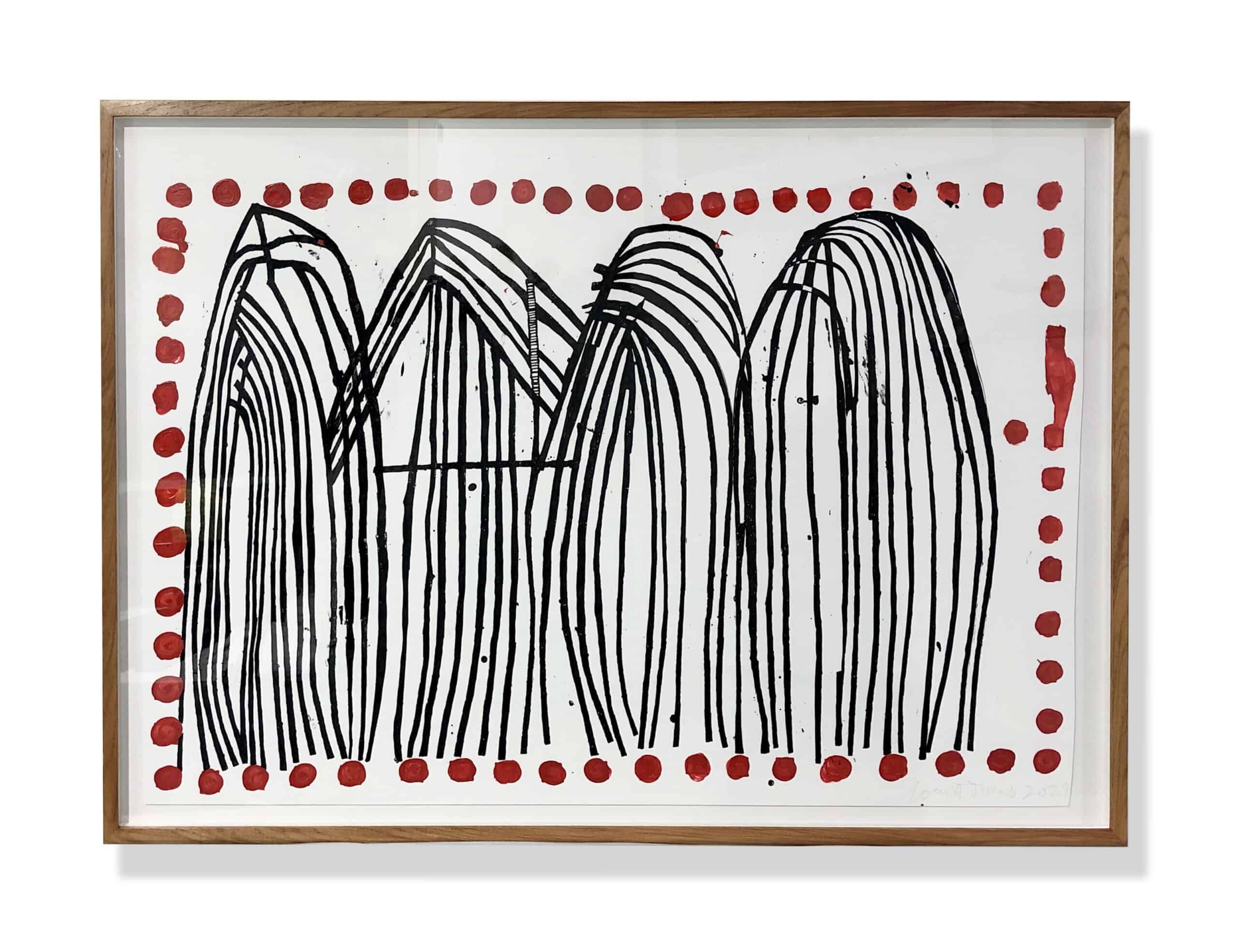‘Four Sacred Mountains’, 2021, ink on paper, framed, ca. 166 x 117 cm