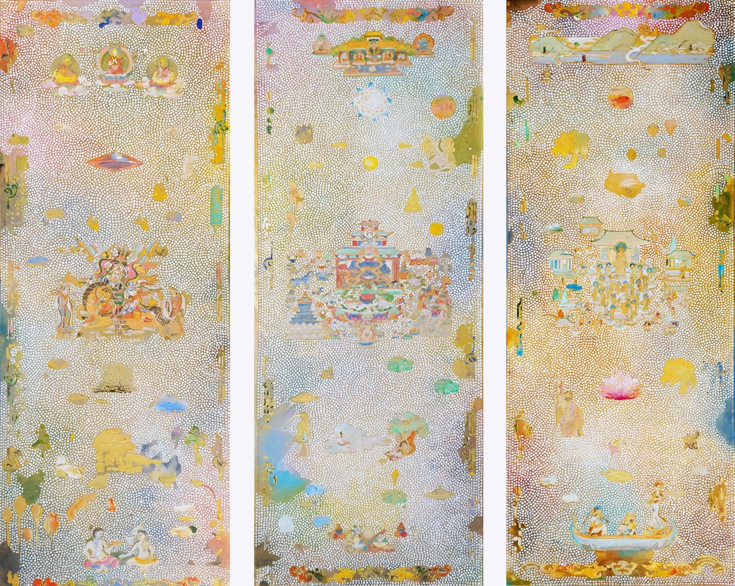 ‘King Gesar’, 2021, set of 3 panels, 135 x 122 cm overall
