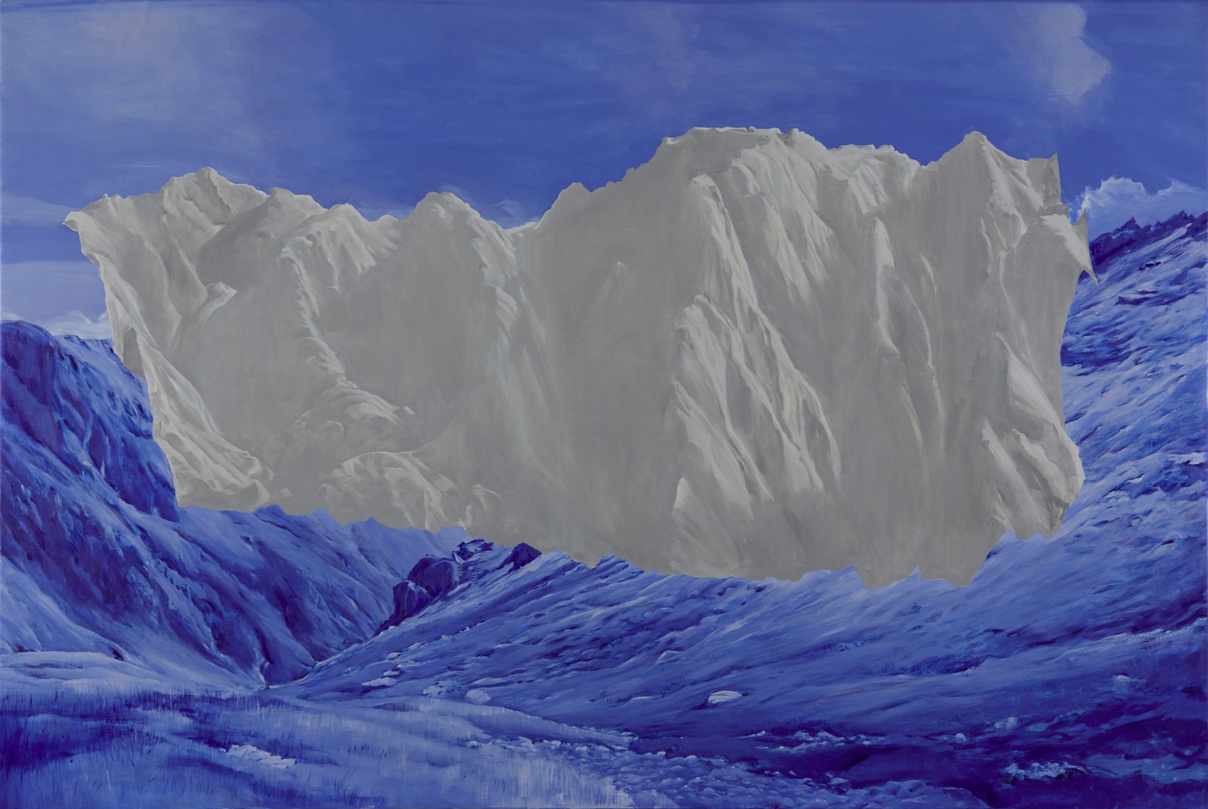 ‘It’s mountains all the way down’, 2022, oil on linen, 182 x 122 cm