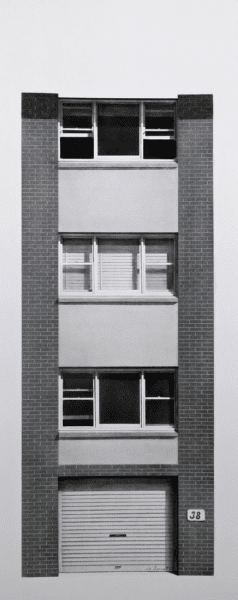 Catherine O'Donnell, 'Unit #38', 2022, charcoal and graphite on paper, 82 x 35 cm 