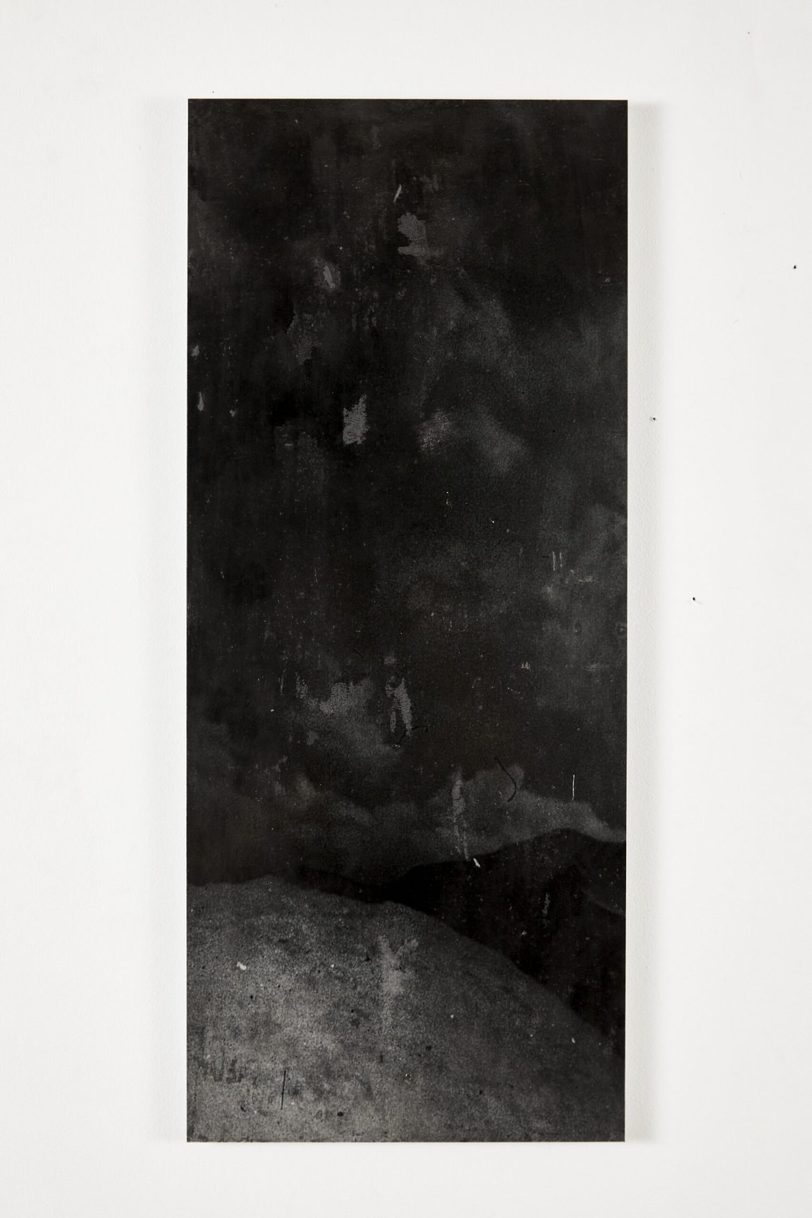 ‘Mountain Horizon (Vallée de Vénéon)’, 2023, photographic digital print on 300gsm paper, graphite, wax, varnish, graphite stick, 87 x 36 cm