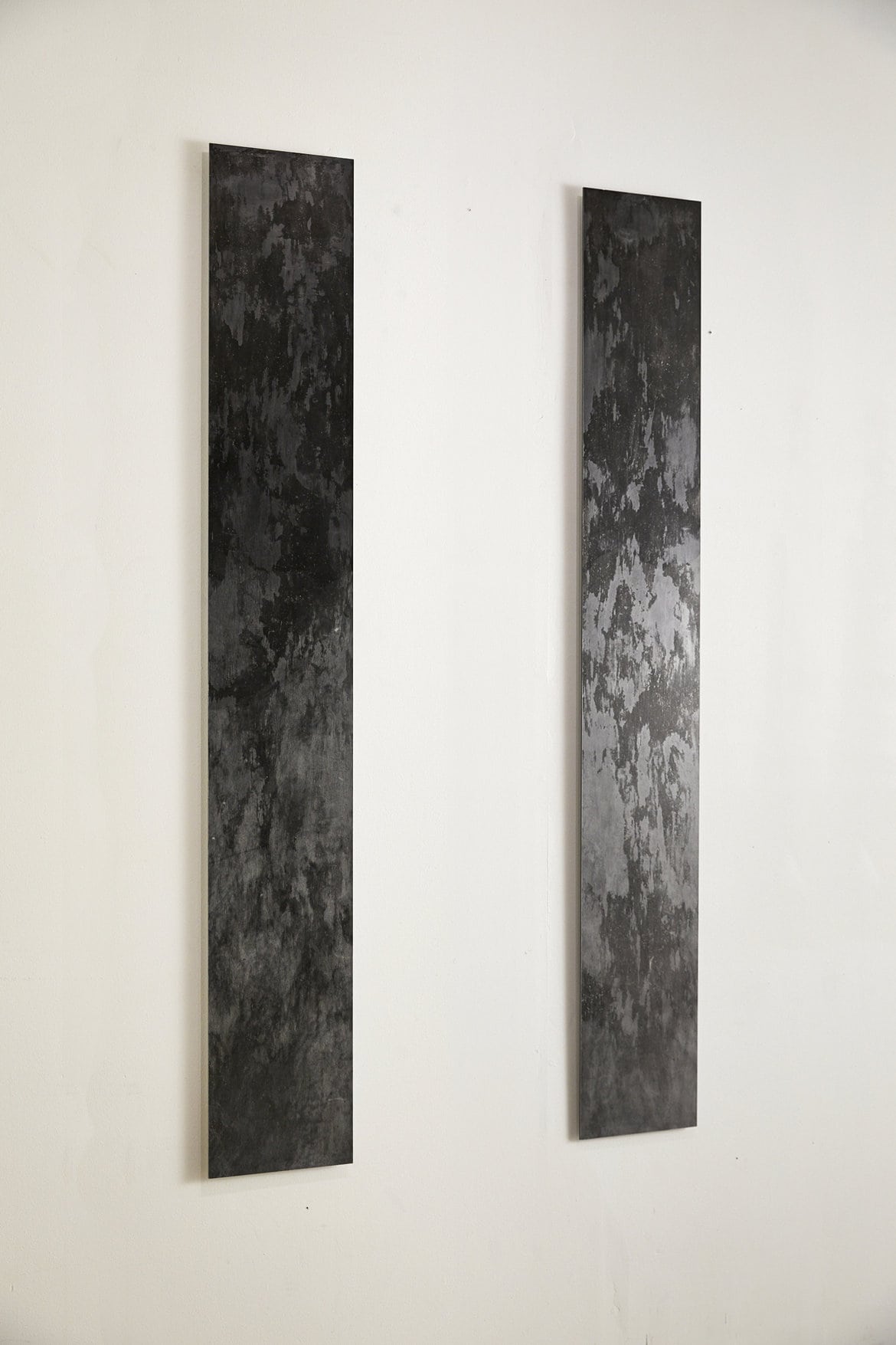 'Sliver Diptych (Vallée de Vénéon)', 2023, photographic digital print on 300gsm paper, graphite, wax, varnish, graphite stick, 167.5 x 24.5cm 