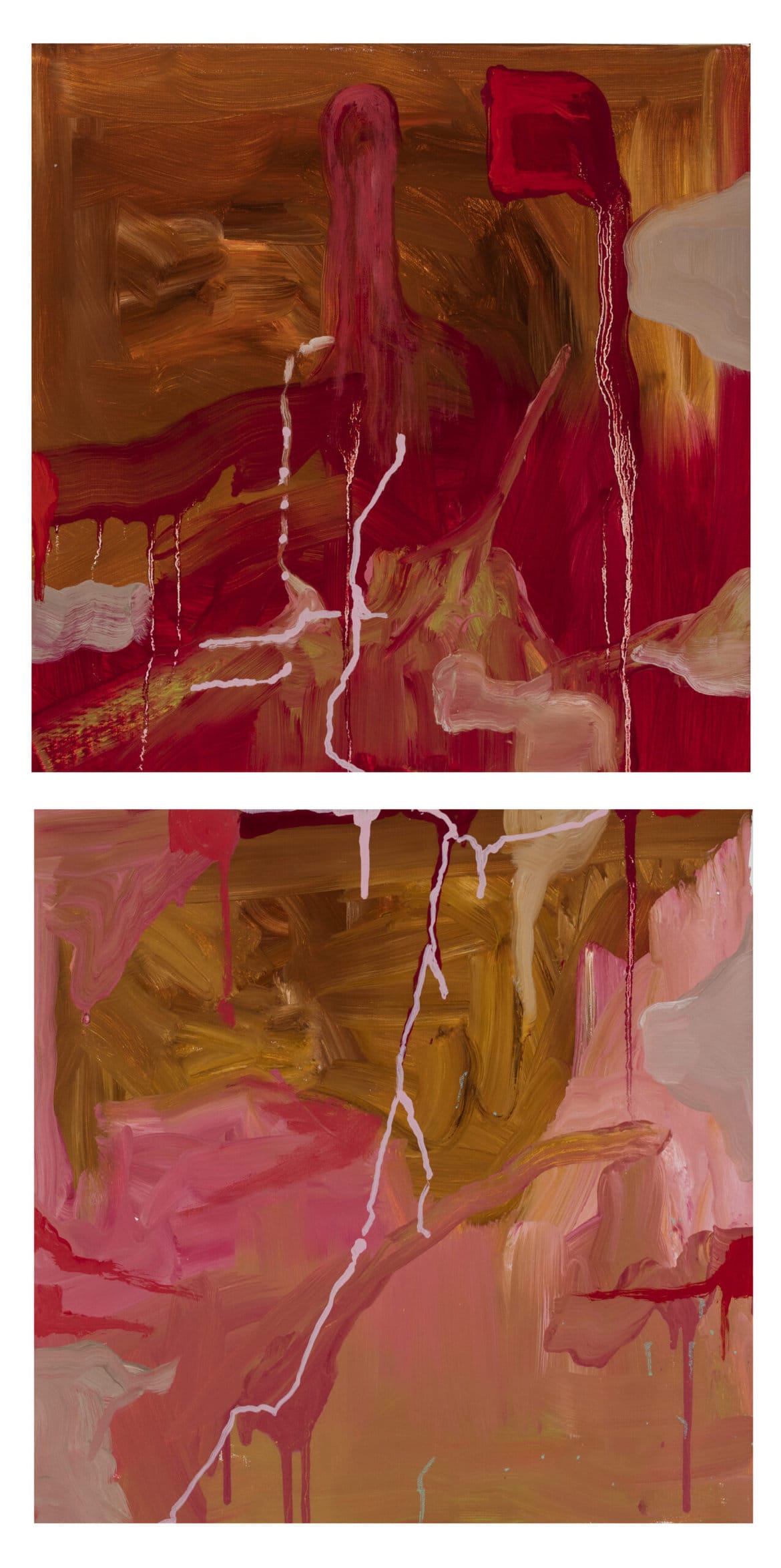 'Diptych 5', 2022, oil and acrylic on Belgian linen, 2 panels, 100 x 50cm