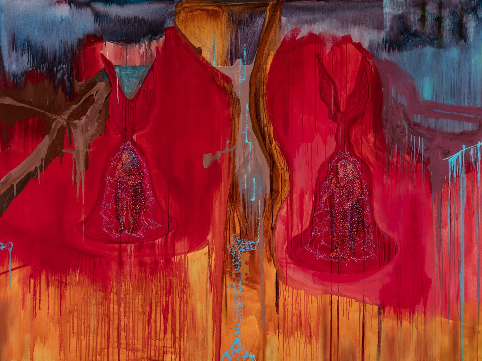 'The Bells', 2023, oil and acrylic on Belgian linen, 185 x 240cm