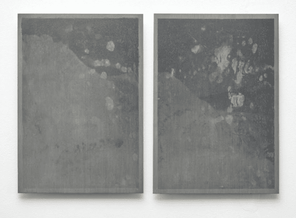 Armando Chant, 'Mountain Dyptych', 2023, etched aluminium panel, 40 x 60cm each